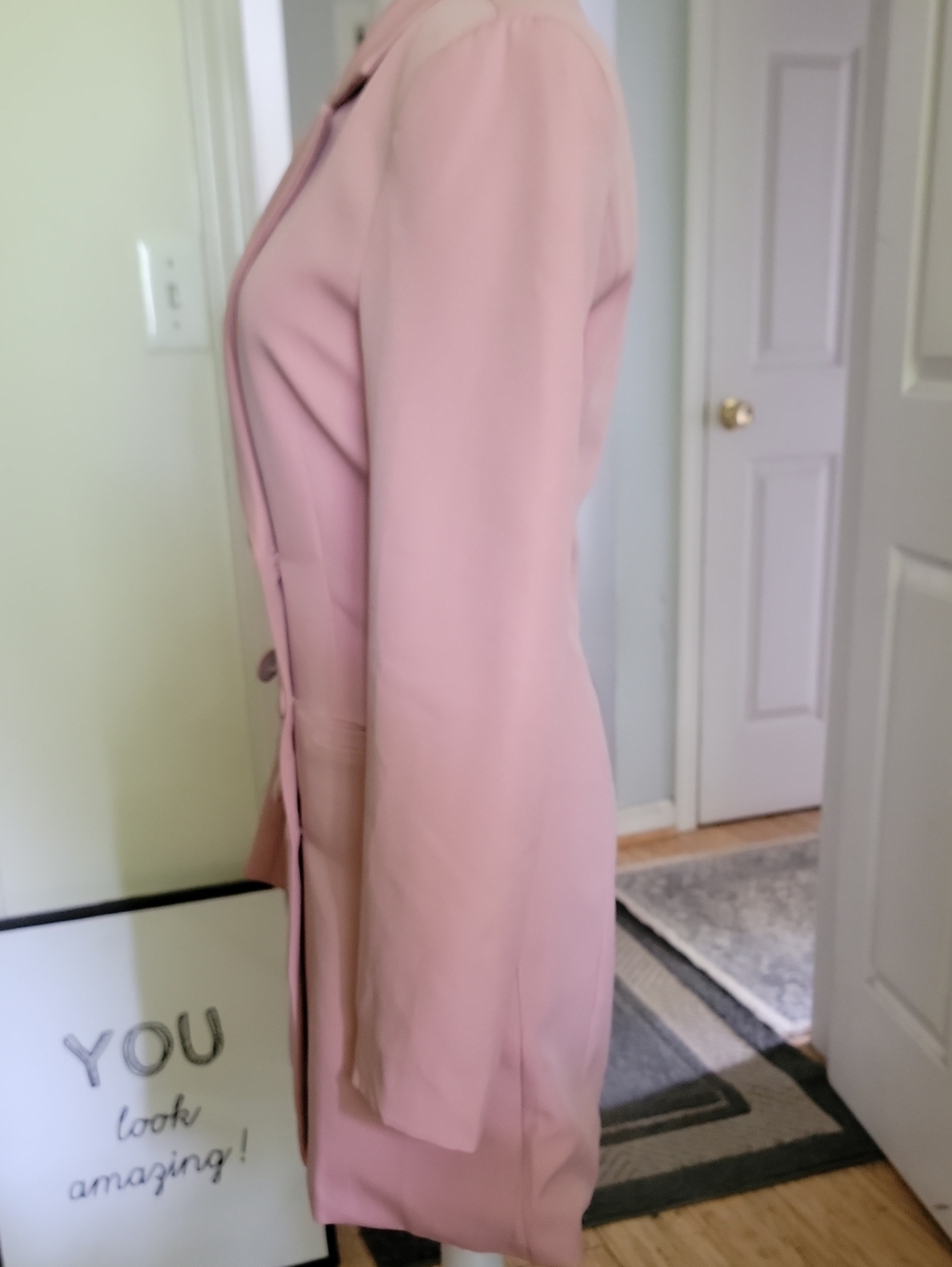 Amazing lace Size Sm. Double-Breasted Blush Pink Women's Blazer Coat - Picture 8 of 12